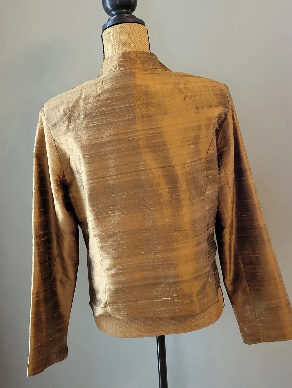 Bleu Bayou Ochre Silk Open Jacket Small